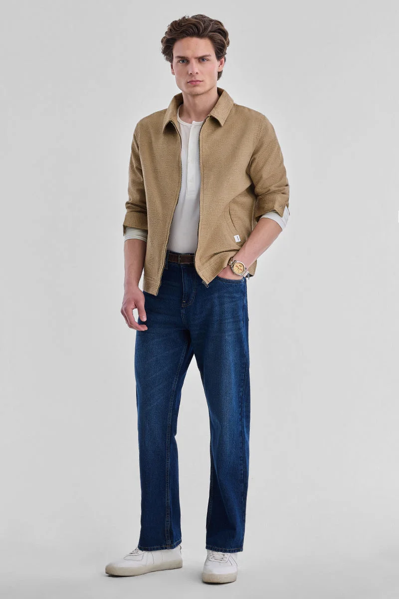 سنيتش Regular Fit Textured Zipper Jacket